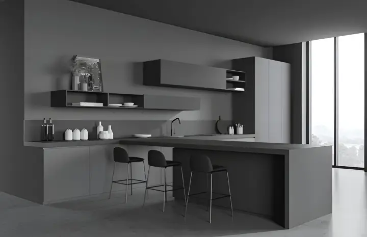 Grey Kitchen Cabinet Design Dubai: Matte vs Glossy Finish