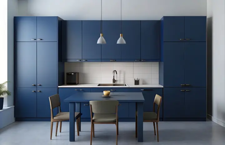 Stylish and Functional: Blue Kitchen Cabinets Installation