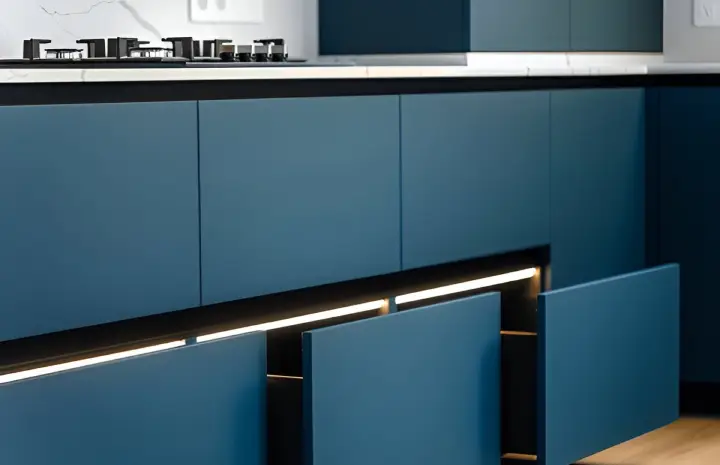 How Modern Blue Kitchen Cabinets Transform Small Kitchens