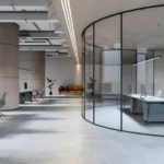 Office Rounded Glass Partitioning – Smooth Elegance for Workspaces