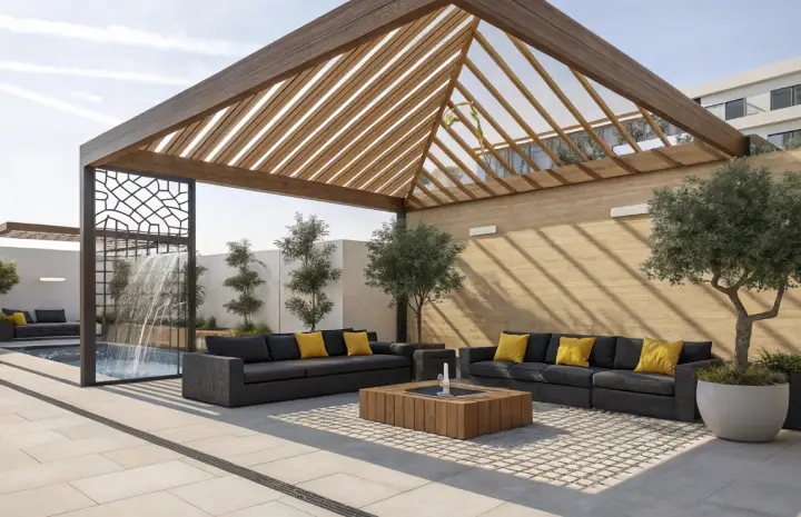 Luxury Garden Makeovers with Shaded Pergola Dubai